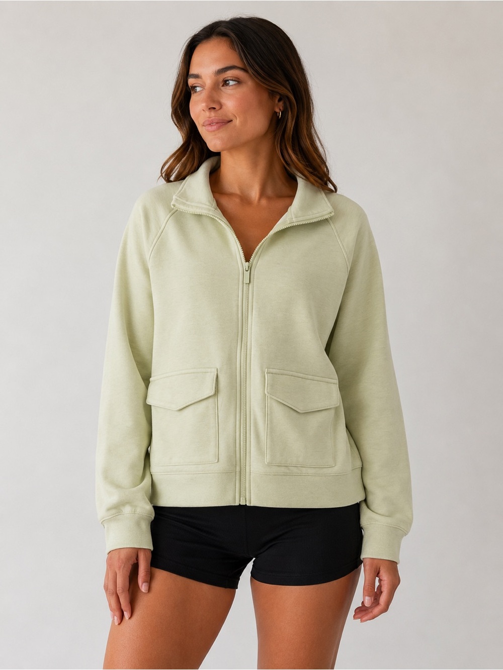 Mondetta Light Lime Green Zip-Up